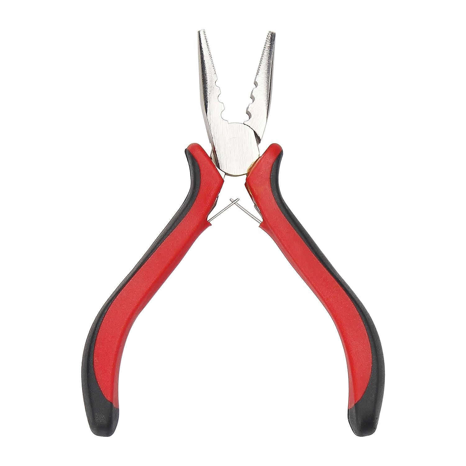 Needle Nose Pliers with 3 Holes Serrated Jaws Mini Plier for Micro