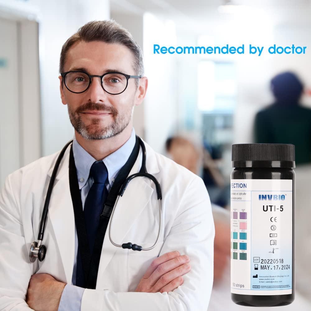 INVBIO URS 5in1 Urine Test Strips 50 Count Pack Protein