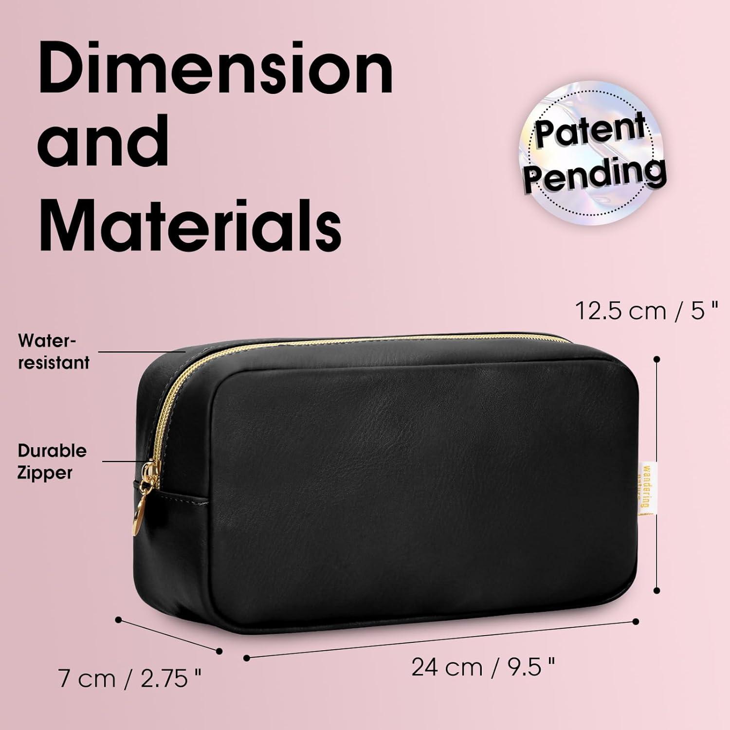 Trousse De Maquillage De Voyage Noir – Sac Organisateur Cosmétique En Nylon – Femme