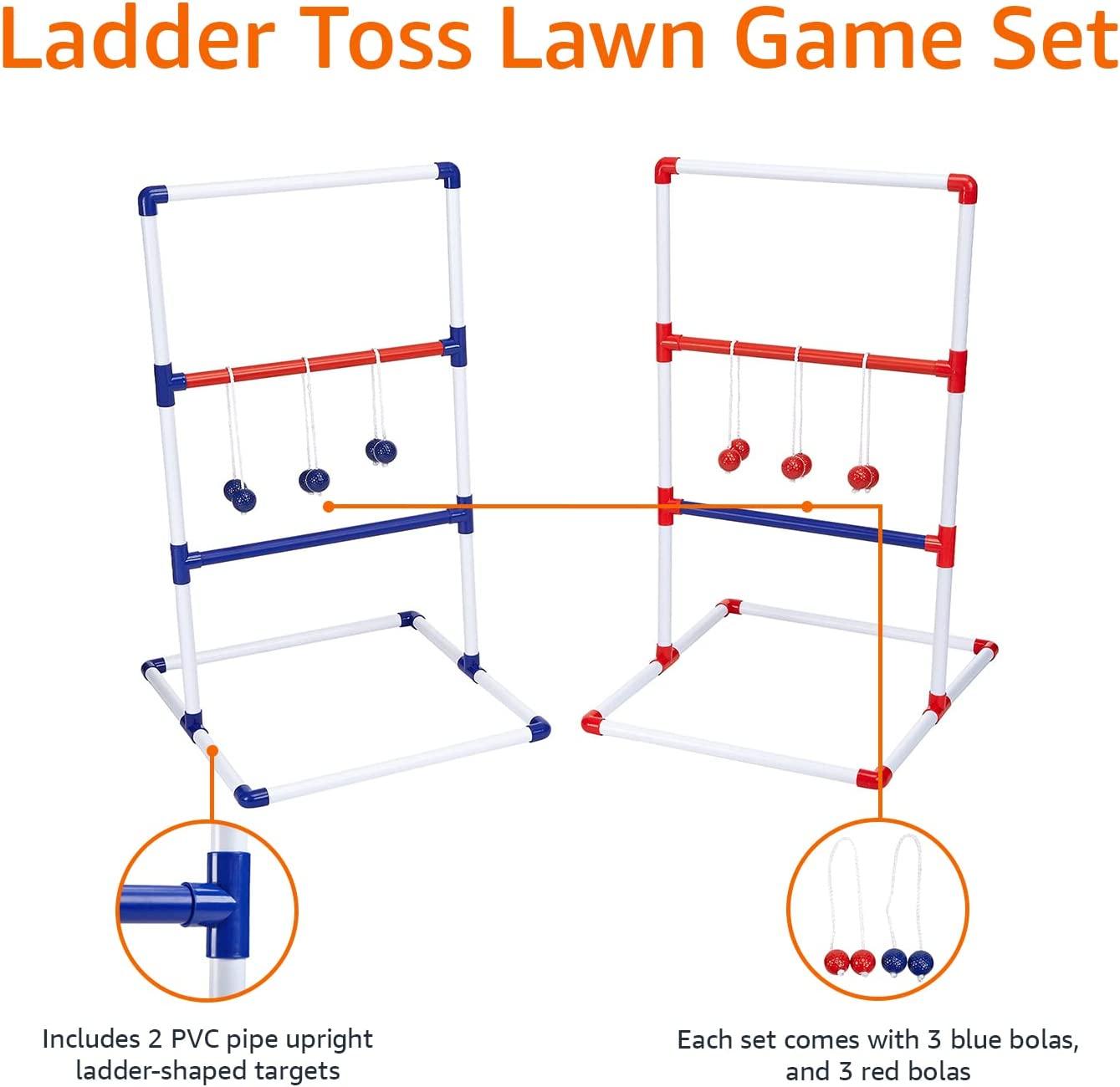 Amazon Basics Ladder Toss Outdoor Lawn Game Set with Soft Carrying Case