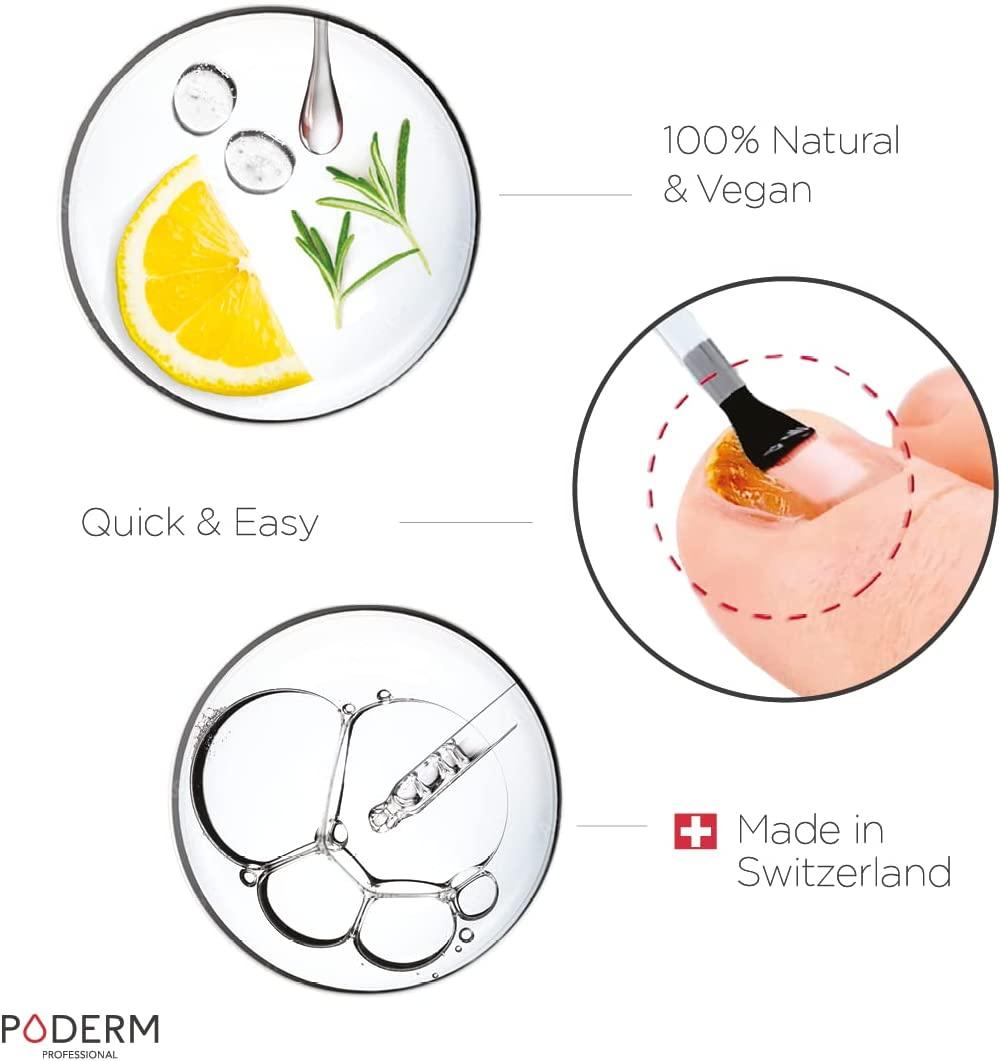 PODERM Fungal Nail Treatment - 2-in-1 Overnight Gel Cap & Serum, Vegan & Swiss Made