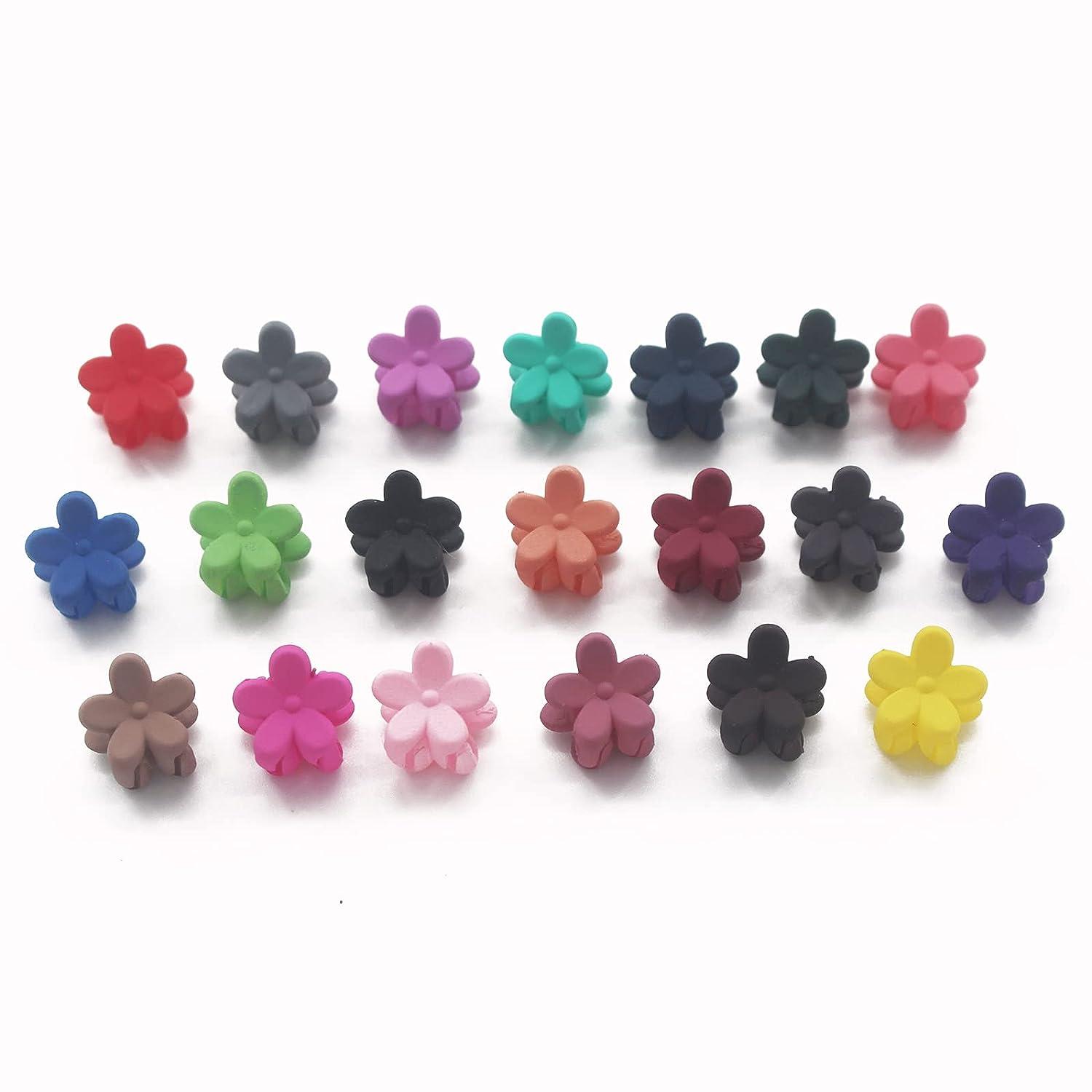 100 Piece Mini Hair Clips for Girls Cute Candy Colors Flower Hair Pins