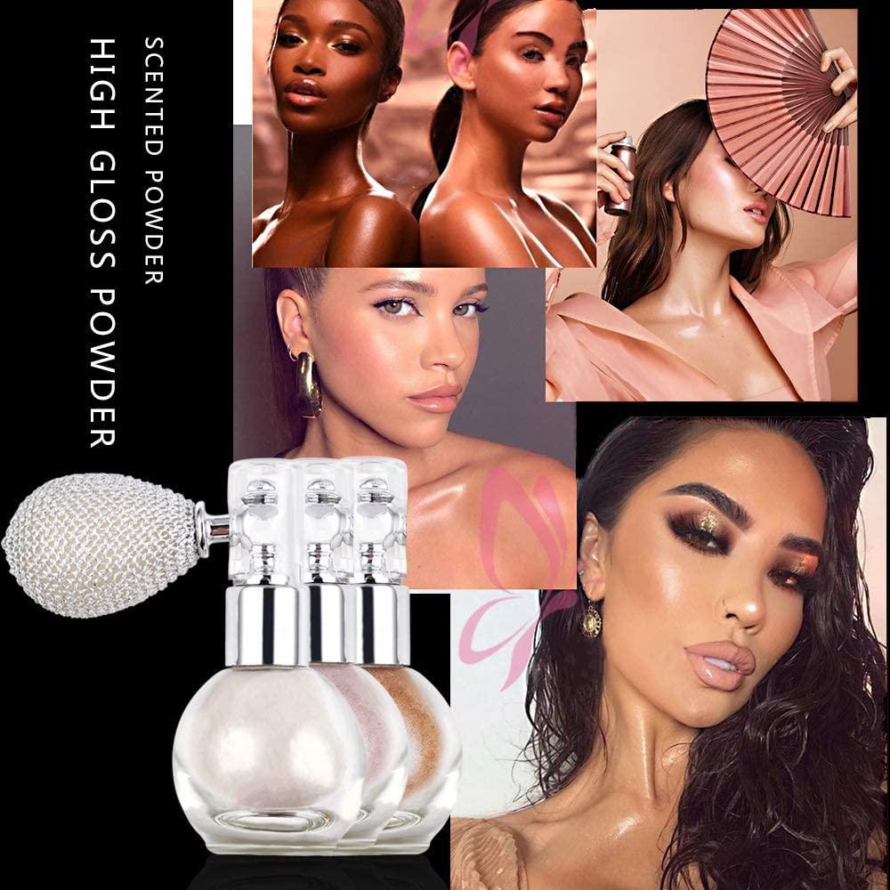 Glitter Body Spray Face Hair Highlighter Spray Shimmer High Gloss Powder  Sparkle Makeup Cosmetic (03# Nude Pink)