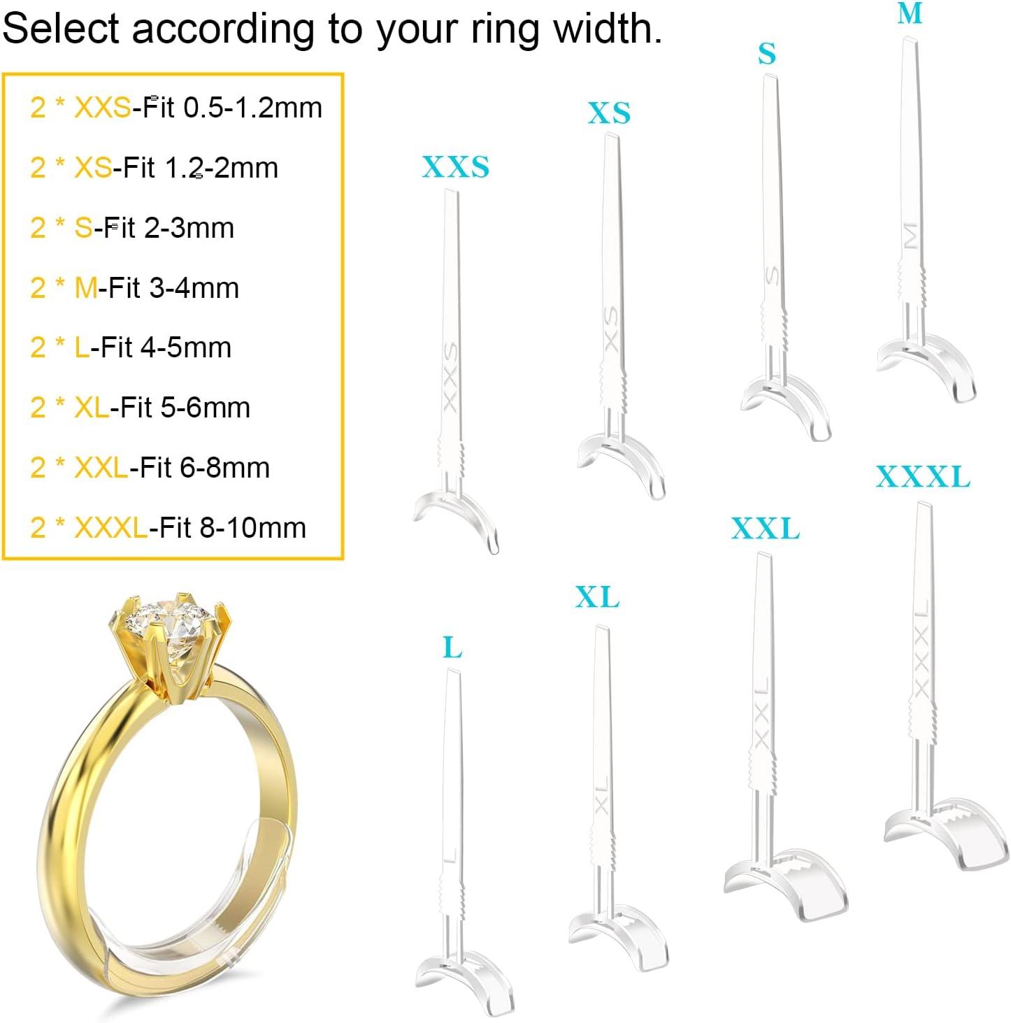 Coopache 2 Styles Invisible Ring Size Adjuster for Loose Rings – Ring  Guard, Ring Sizer, 11 Sizes Fit for Man and Woman Ring