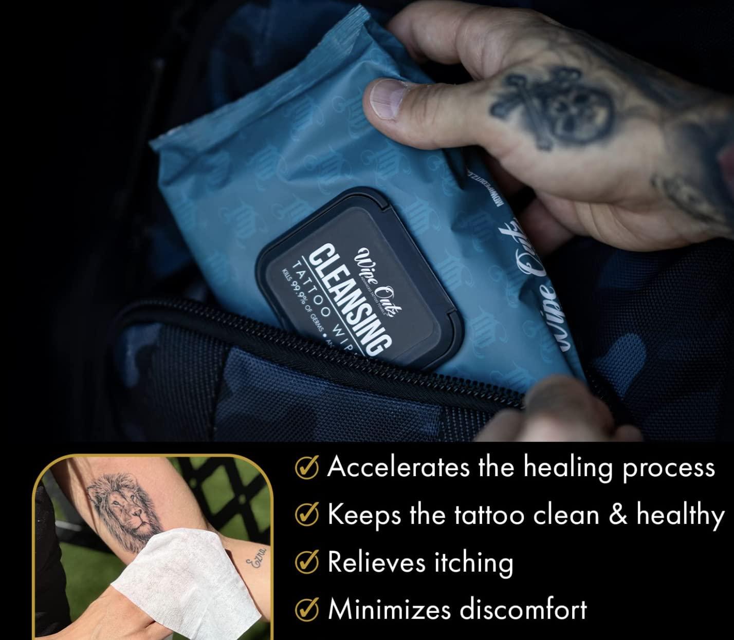 Wipe Outz Cleansing Tattoo WipesClean New Tattoos & PmuPrep, During, & Tattoo Aftercare