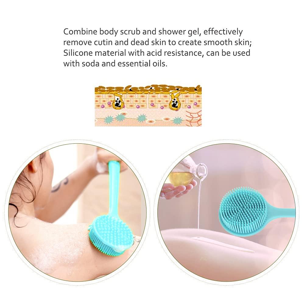 Shower Brush Silicone Bath Body Brush - Back Scrubber for Shower