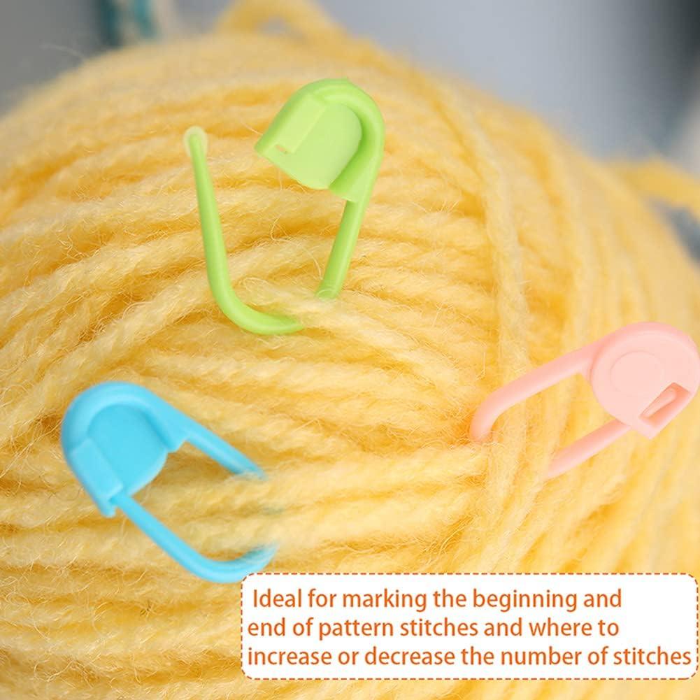 18 PCS Knitting Stitch Holders,6 Sizes Yarn Stitch Holder Set for Crochet  Knitting Needle Aluminum Stitch Holders Safety Pins with 100 Locking Stitch
