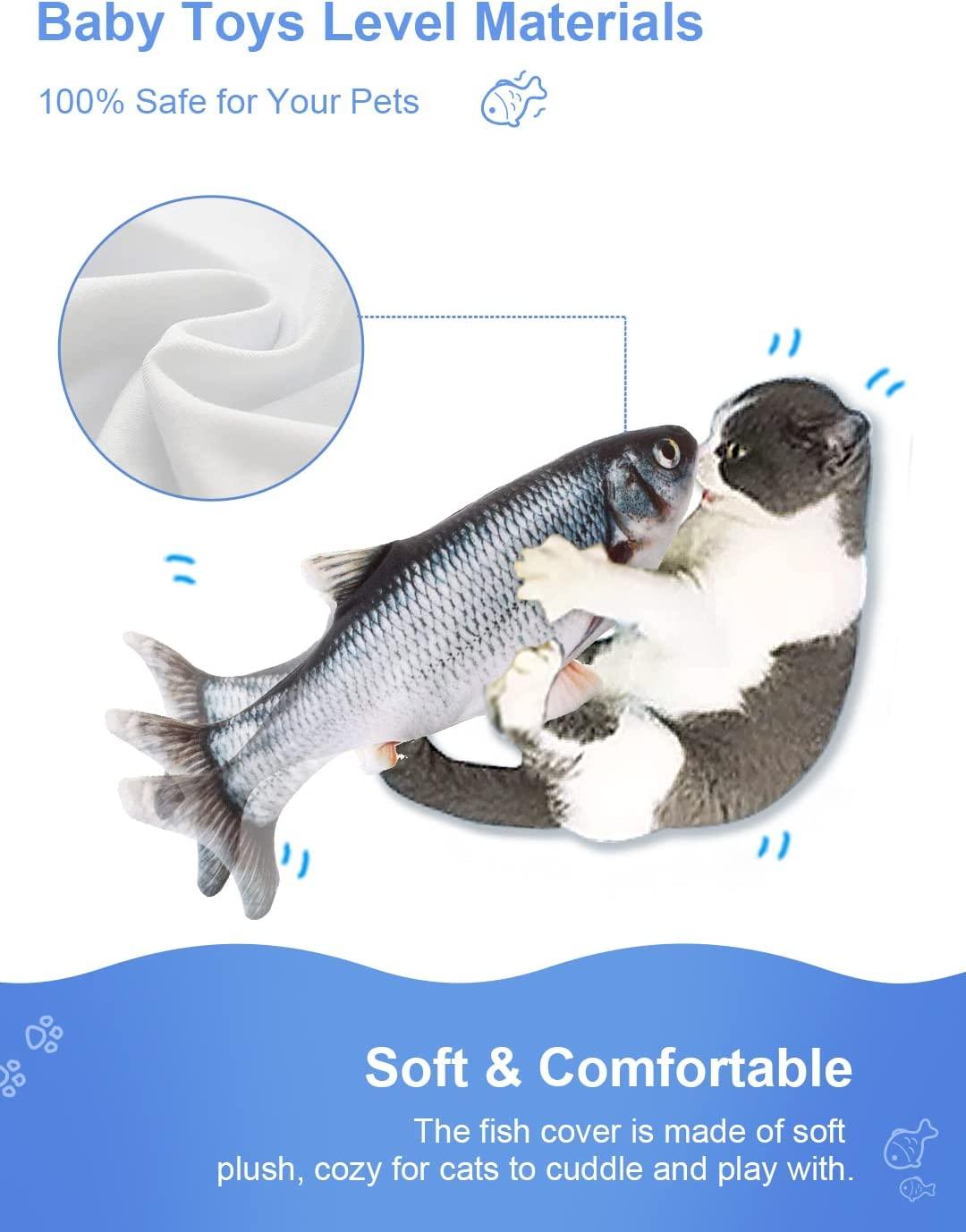 Potaroma Floppy Fish Cat Toy with SilverVine and Catnip, 2021 Upgraded