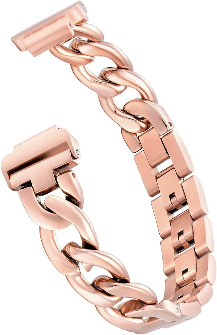 Dilando Chain Metal Link Bands Compatible with Fitbit Inspire 2 Bands Women  Adjustable Stainless Steel Wristband Bracelet Accessories Girl Replacement  Strap for Inspire 2 Rose Gold Rose Gold Inspire 2