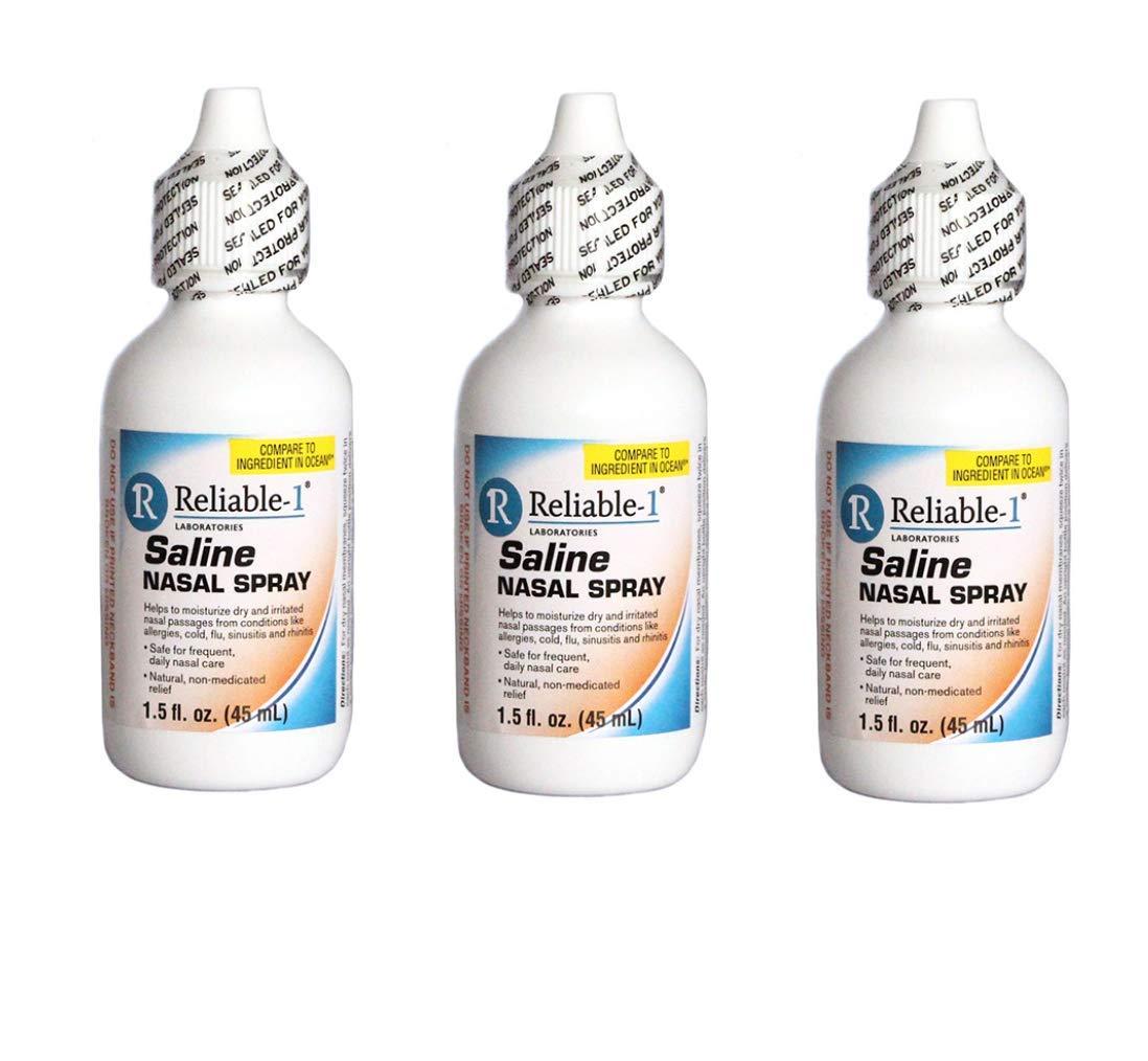 RELIABLE 1 LABORATORIES Saline Nasal Spray 1.5 FL. OZ (3 Pack) Helps