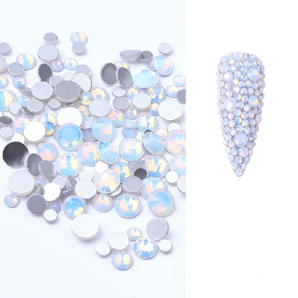SS3-SS34 Crystal White AB Rhinestones Flatback Glass Stones 3D Nail Art  Garment Decoration Color: 23 Rose, Size: SS30 288PCS