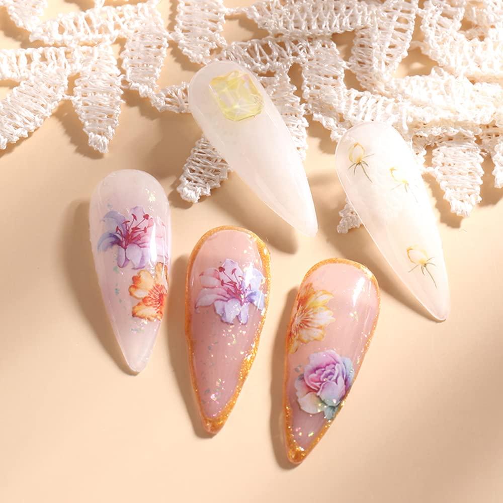Buy Nail Art Water Decals Stickers Transfers Spring Summer Pink Flowers  Tulips Petals Floral Fern CS149 Online in India - Etsy
