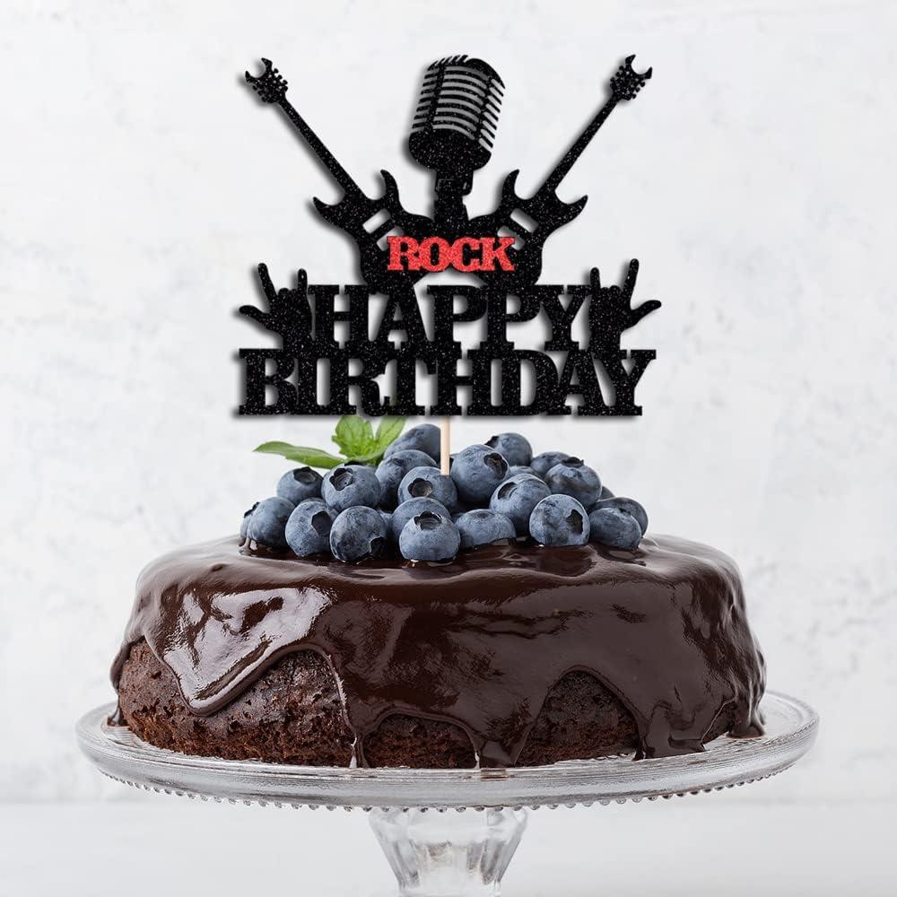 WRACKKIAR Rock Happy Birthday Cake Topper-Rock Music Happy Birthday ...