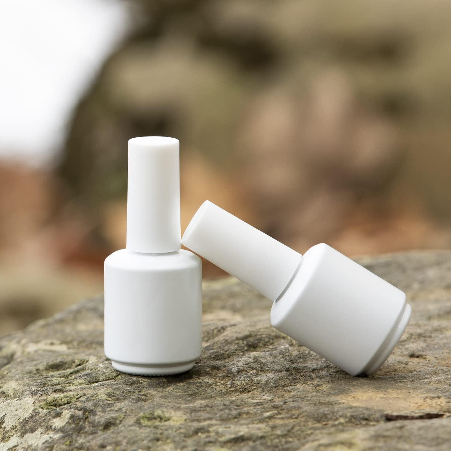 Agidea 15ML Empty Gel Nail Polish Bottles 6 Pack Matte White Opaque