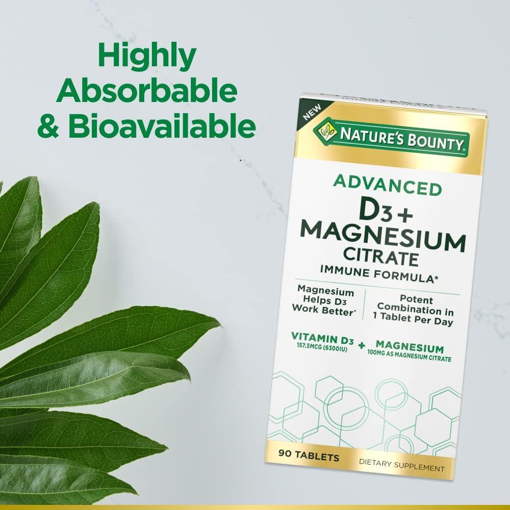 Nature s Bounty Advanced Vitamin D3 with Magnesium Citrate Immune