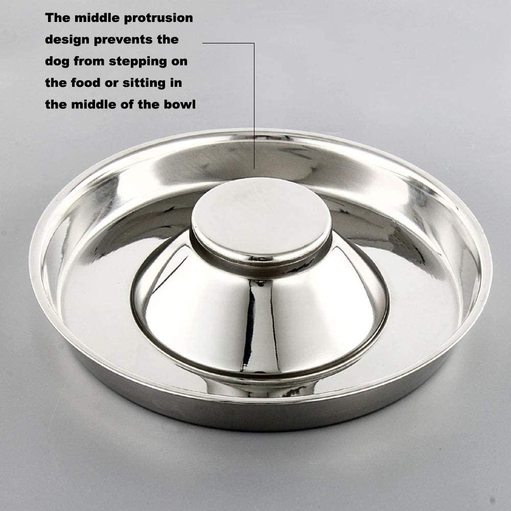 YUDANSI 2 Stainless Steel Dog Bowls, Dog Feeding Bowls, Dog Plate Bowls  with Rubber Base, Small and Medium Pet Feeder Bowls and Water Bowls  (M-19.6oz)