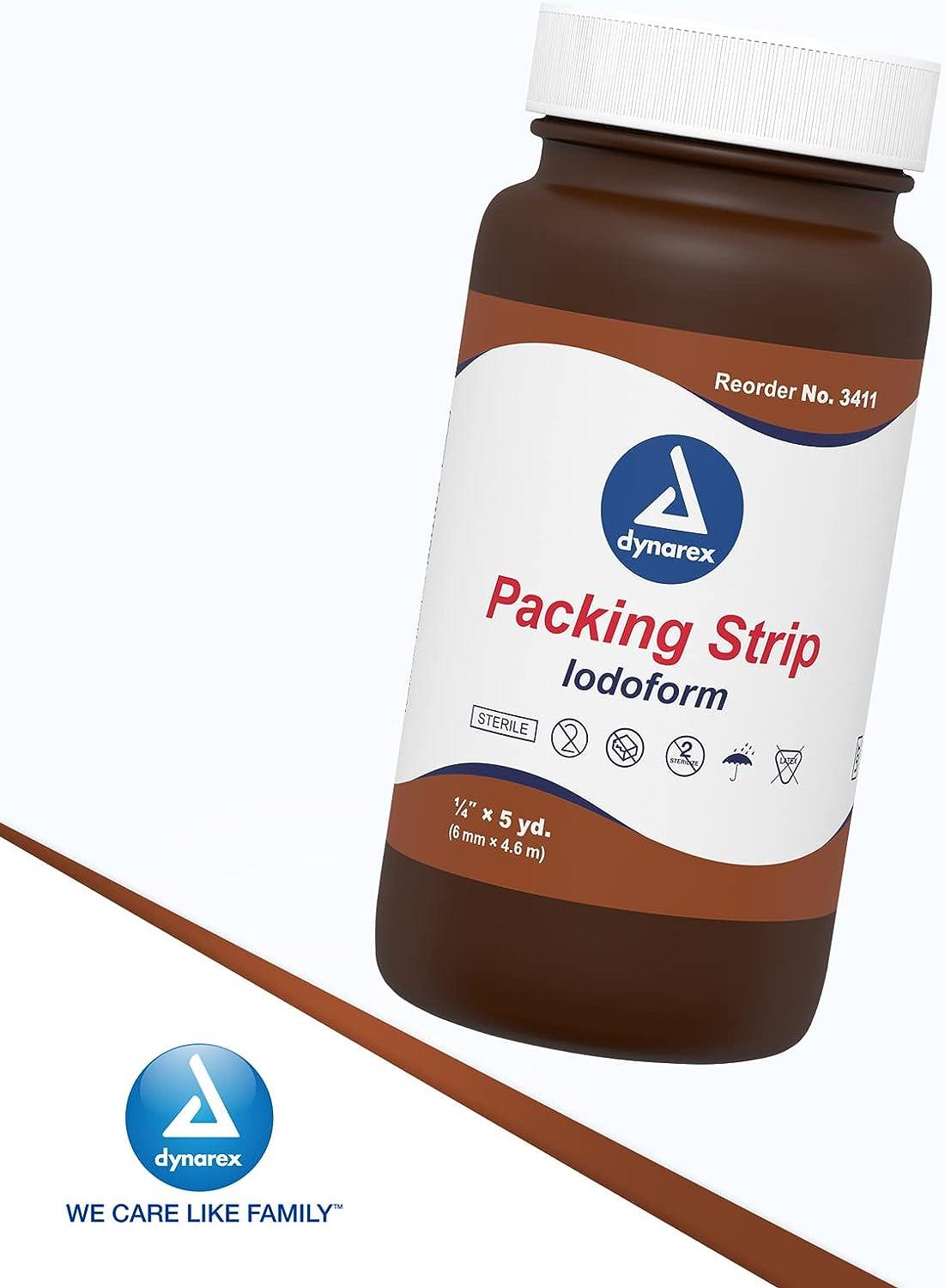 Dynarex Plain Packing Strip, Sterile Wound Care, 100 Cotton Woven