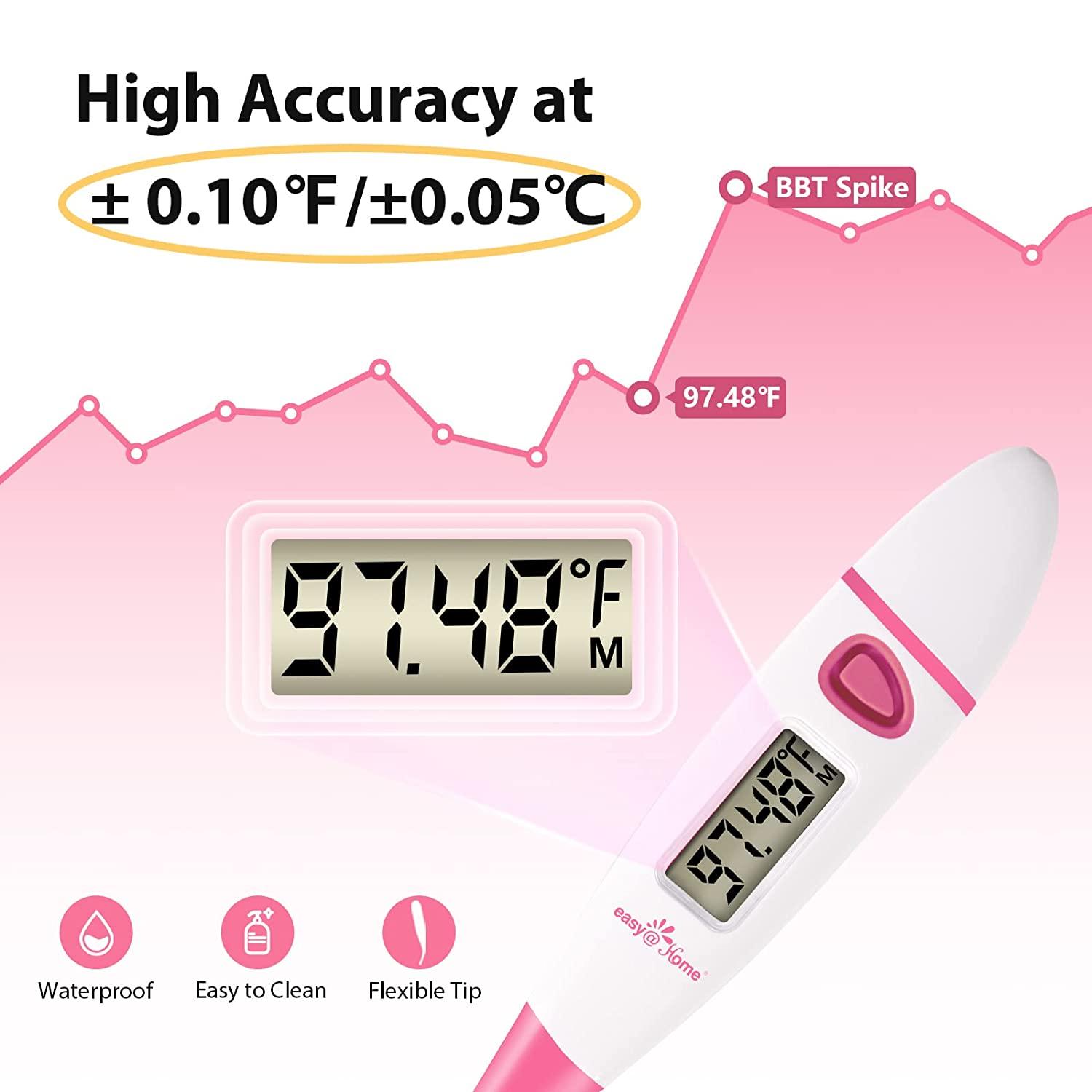 Basal Body Thermometer with Bluetooth, High-Precision BBT Oral Thermometer  for Ovulation Tracking, 1/100th Accurate Degree Fertility Thermometer with  APP for Natural Family Planning, Fever : : Health & Personal Care