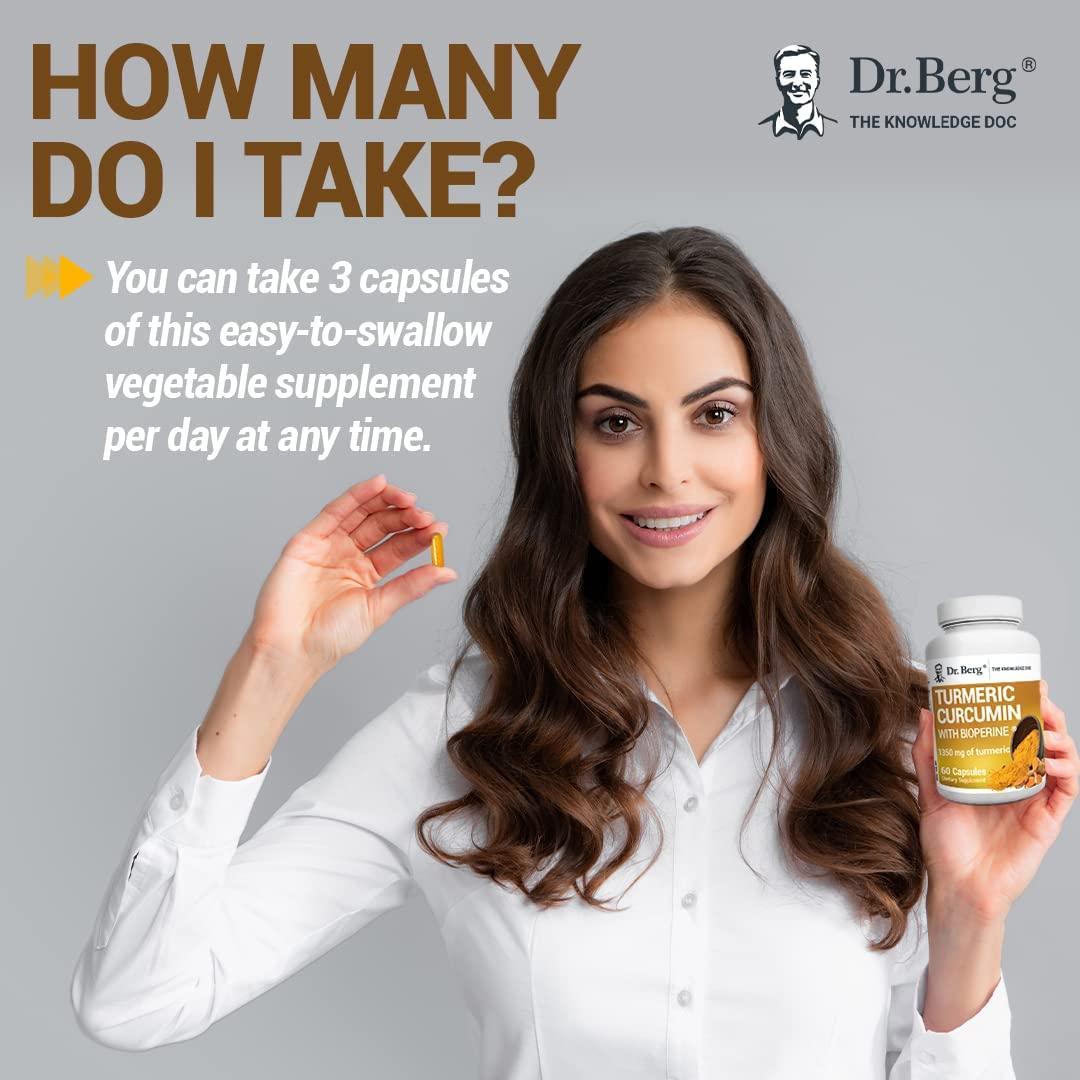 Dr. Berg's Turmeric Curcumin with Bioperine 95 Curcuminoids Turmeric Curcumin Supplement for