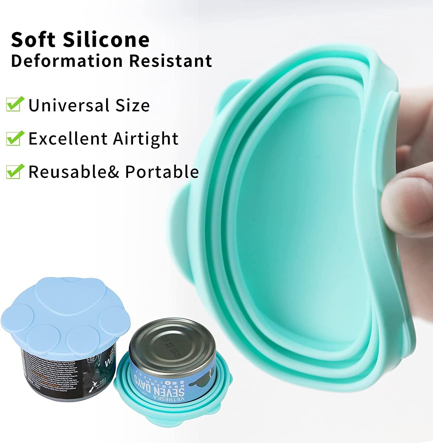 Silicone Pet Food Can Covers,6 Pack Silicone Can Lids Caps,Leakproof Fit Multiple Sizes Can