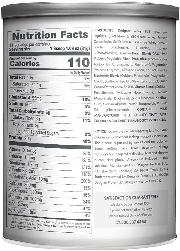 Designer Wellness 100 Whey Protein Powder with Probiotics & BVitamins