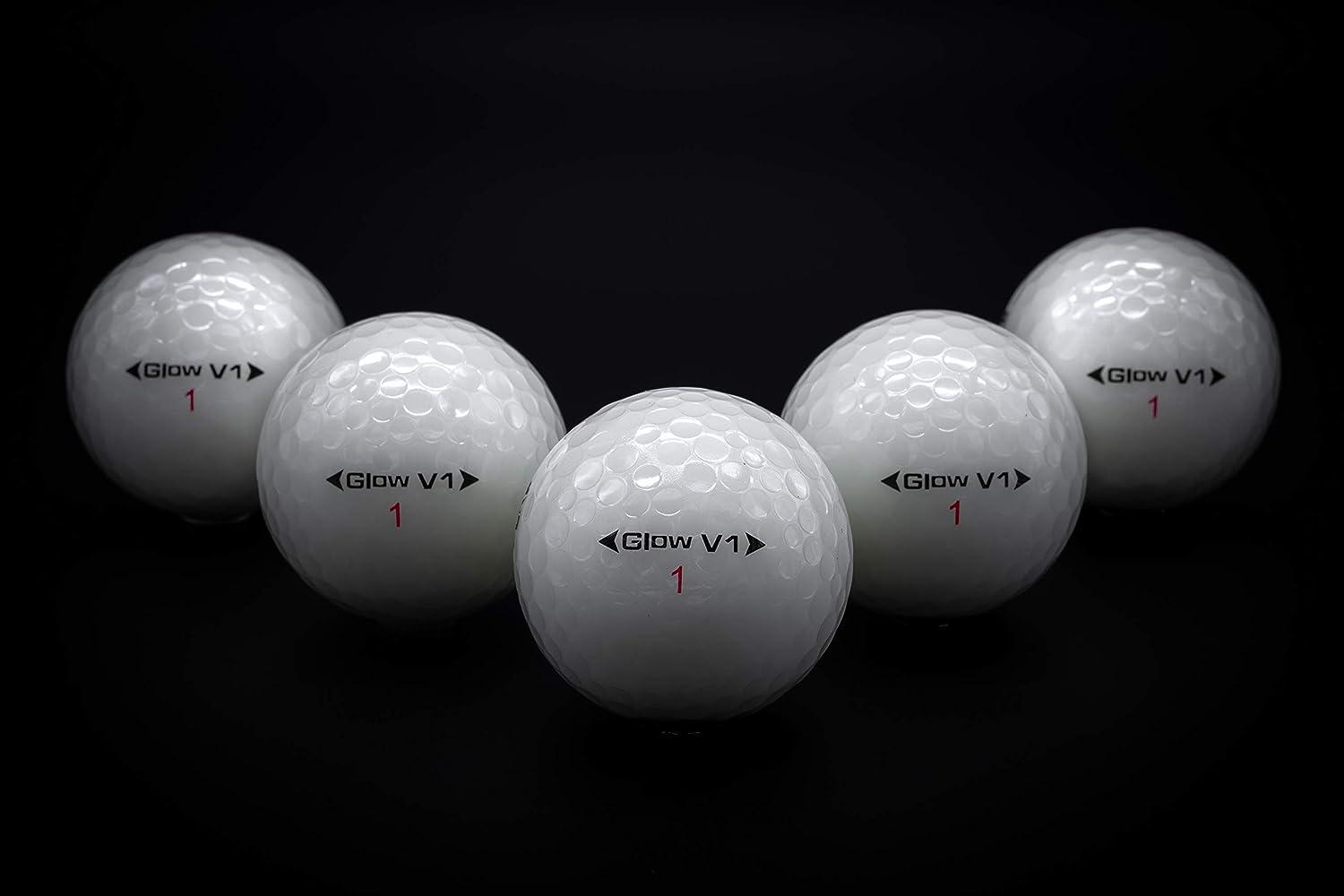GlowGear Golf GlowV1 Night Golf Balls with UV Flashlight, Glow in The