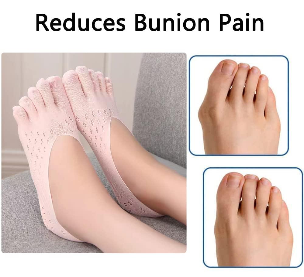 JASUBAI Projoint Antibunions Health Sock Bunion Corrector for Women Gout Socks  Five Fingers Socks Women's Toe Socks No Show Toe Separator Socks Split Toe  Spreader Socks (5 Pairs C)