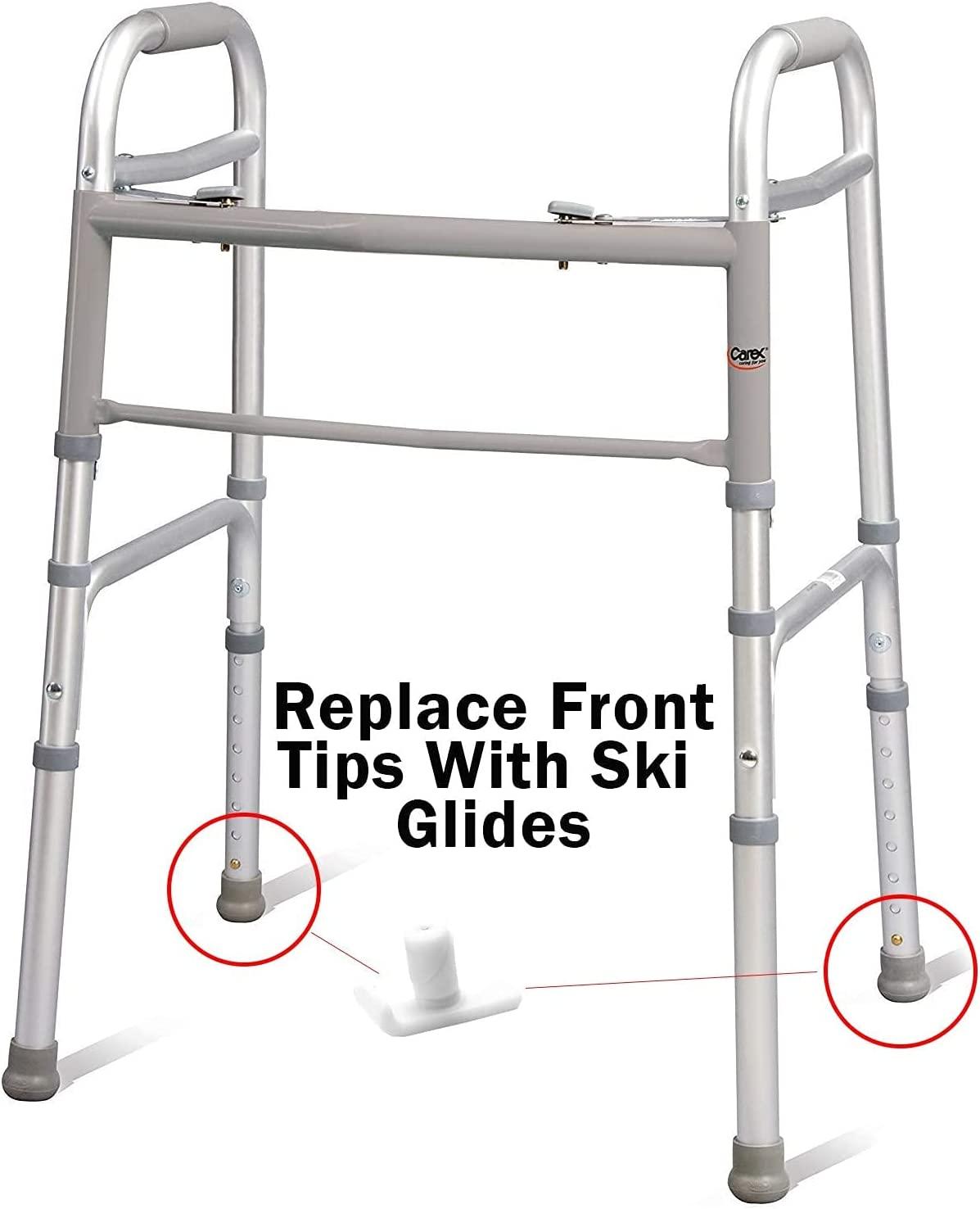 Walker Ski Glides Pair A80900 2ct Smooth Mobility Solution for Walkers