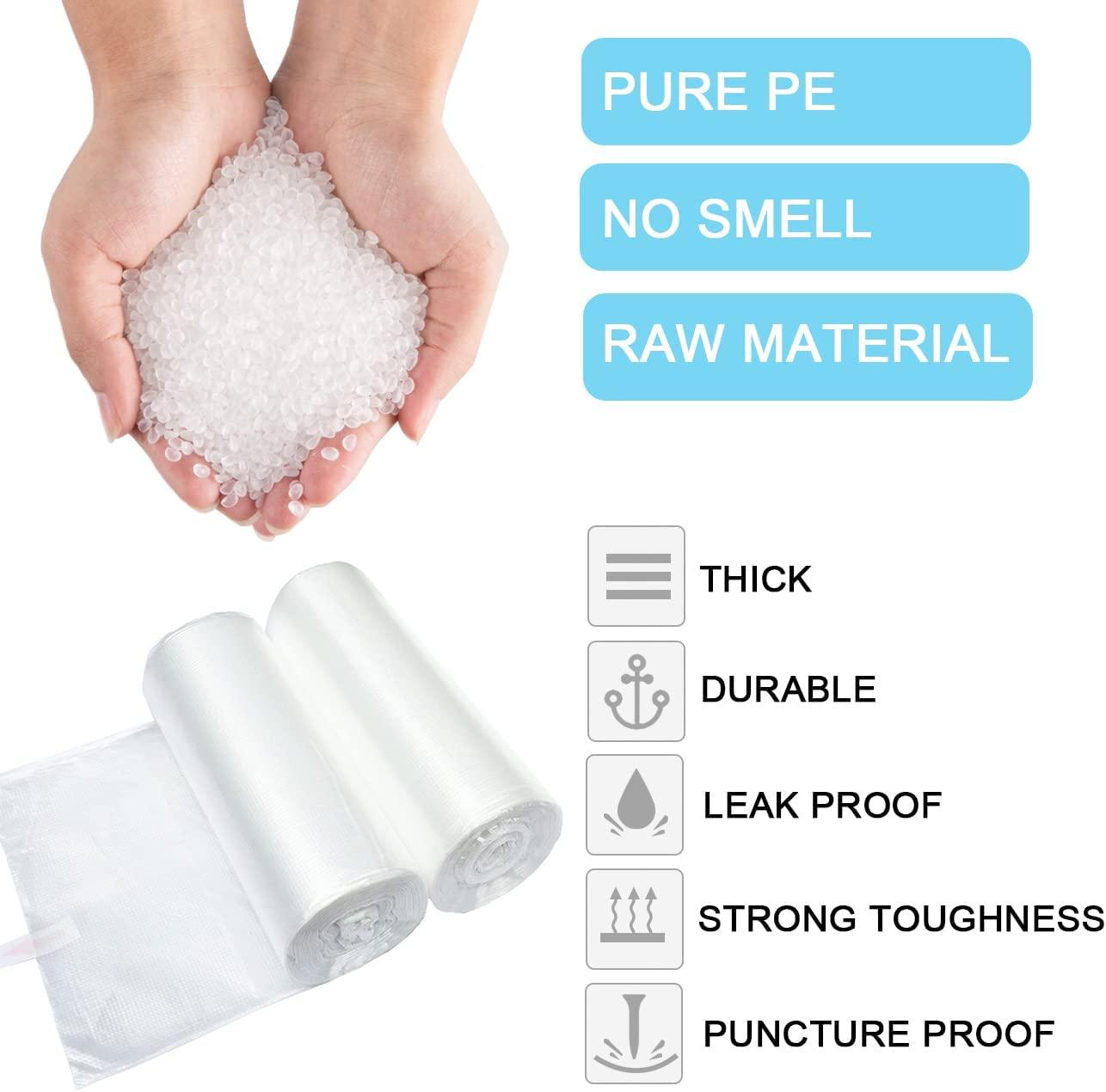 3 Gallon Clear Bathroom Trash Bags 100 Count Small Office & Home