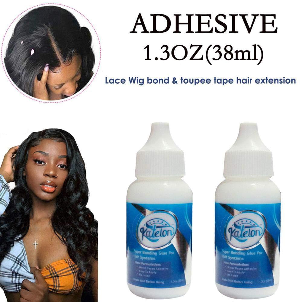 Wig Adhesive Wig Glue 2 Bottles 4oz Black Waterproof Bonding Glue Hair Replacement Adhesive for Fixing Hair Extensions
