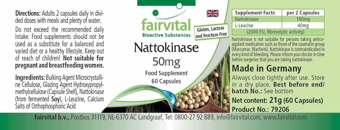 Nattokinase Capsules - 2000 FU / 100mg - Natural Fermented Soybean - View #6