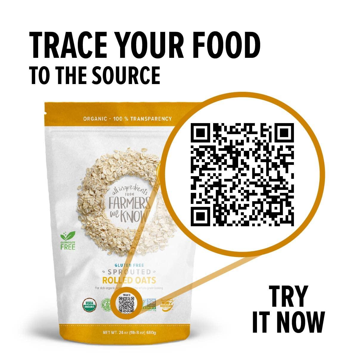 One Degree Organic Foods Sprouted Rolled Oats, USDA Organic, NonGMO