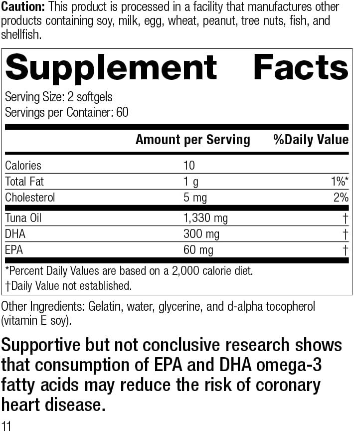 Standard Process Tuna Omega3 Oil EPA and DHA Whole Food Emotional