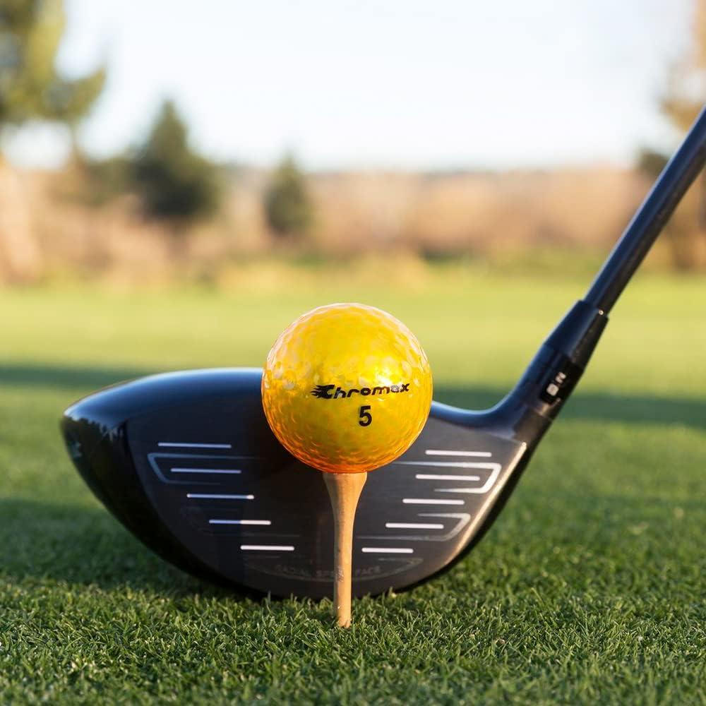 Chromax Metallic M5 Colored Golf Balls (3 Pack Tube) Gold