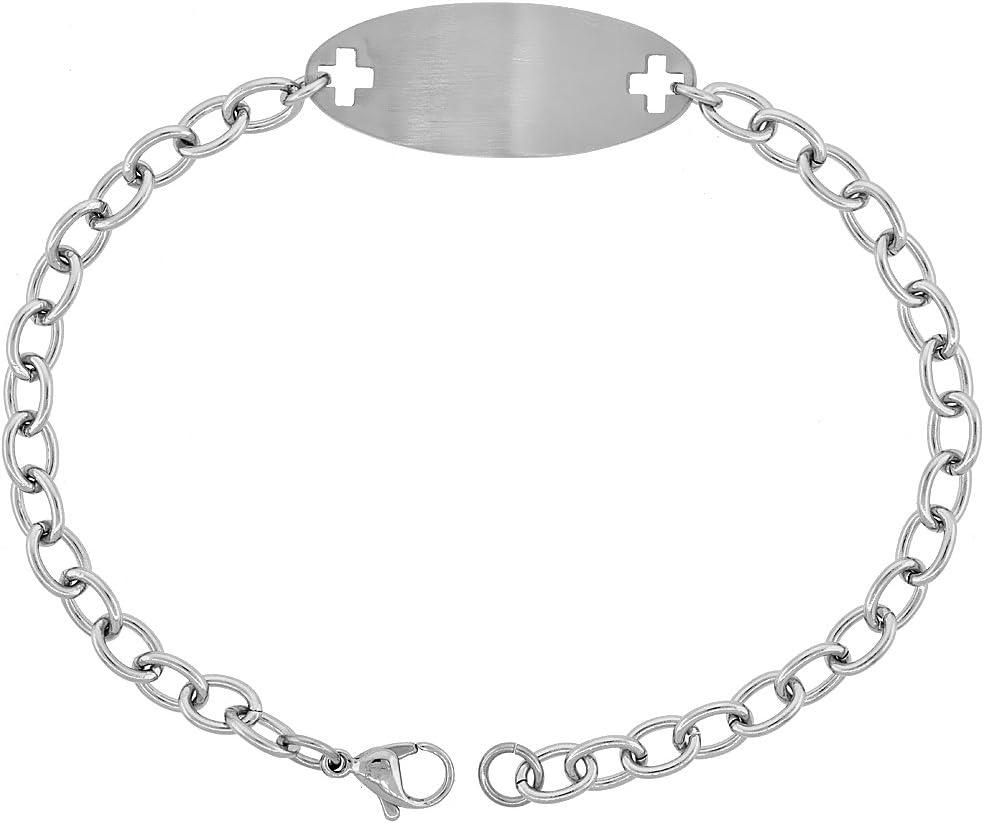 Surgical Steel Medical Alert Bracelet for Drug Allergy ID 9/16