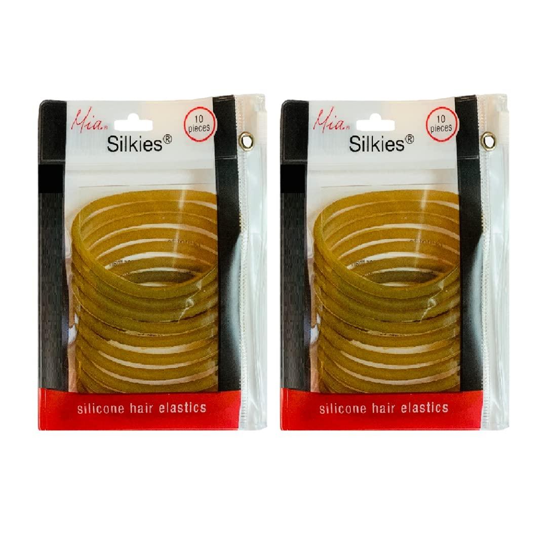 Mia Silkies Translucent Brown Silicone Hair Elastics 20pcs for Women