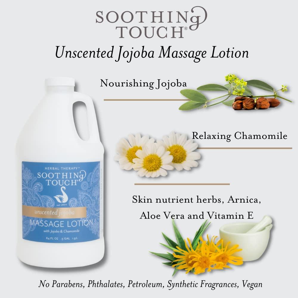 Soothing Touch Unscented Jojoba Massage Lotion with Arnica Flower & Aloe  Vera - 1 Gallon | Deeply Moisturizing, Repairs Dry Skin, Rich Nutrients |  Ideal Glide for Professional Massage | Buy Now
