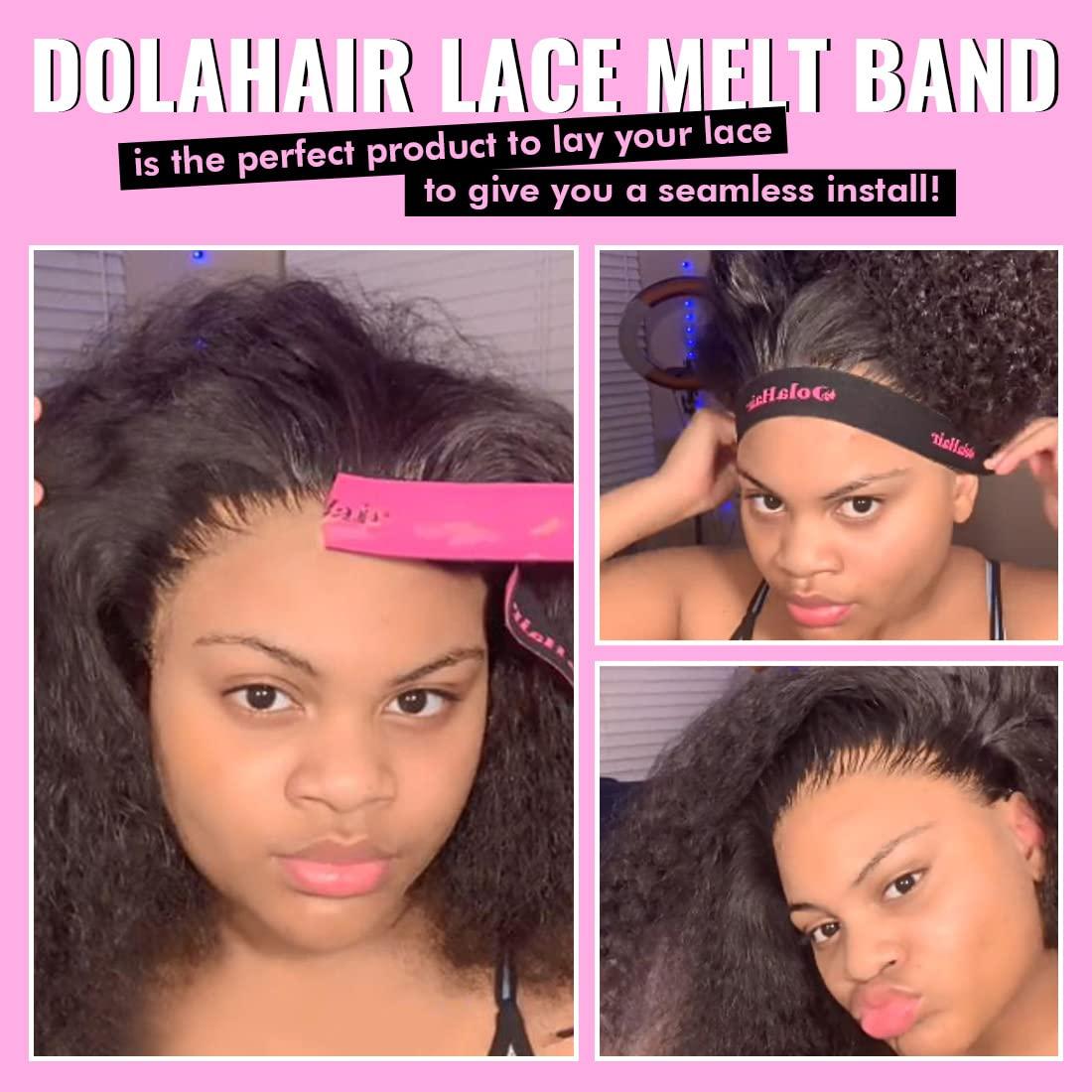 Dolahair Lace Melting Band, Elastic band for Wigs, 4PCS Wig Holding Band  for Wigs Edge Wrap to Lay Edges, wig bands for keeping wigs in place, wig  headband, lac…