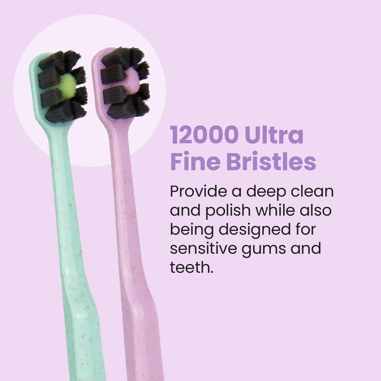 Lindo EcoCare Polishing Toothbrush Charcoal Infused Bristles & Biodegradable Handle for