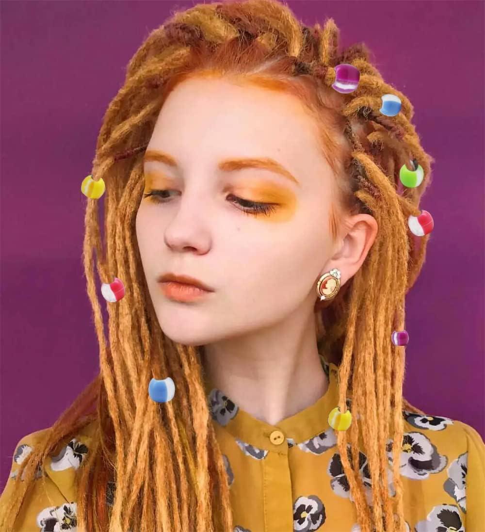 Falody 75pcs Hair Beads for Braids for Girls Large Hole Hair Beads 12mm for  Girls Acrylic Pony Beads for Hair Braids Kids (1) Multicolor