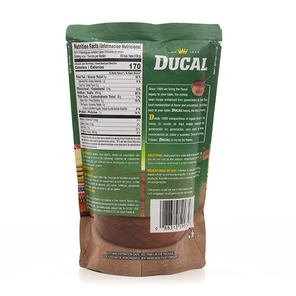 Ducal Red Refried Beans Pouch, 14.1 Ounce