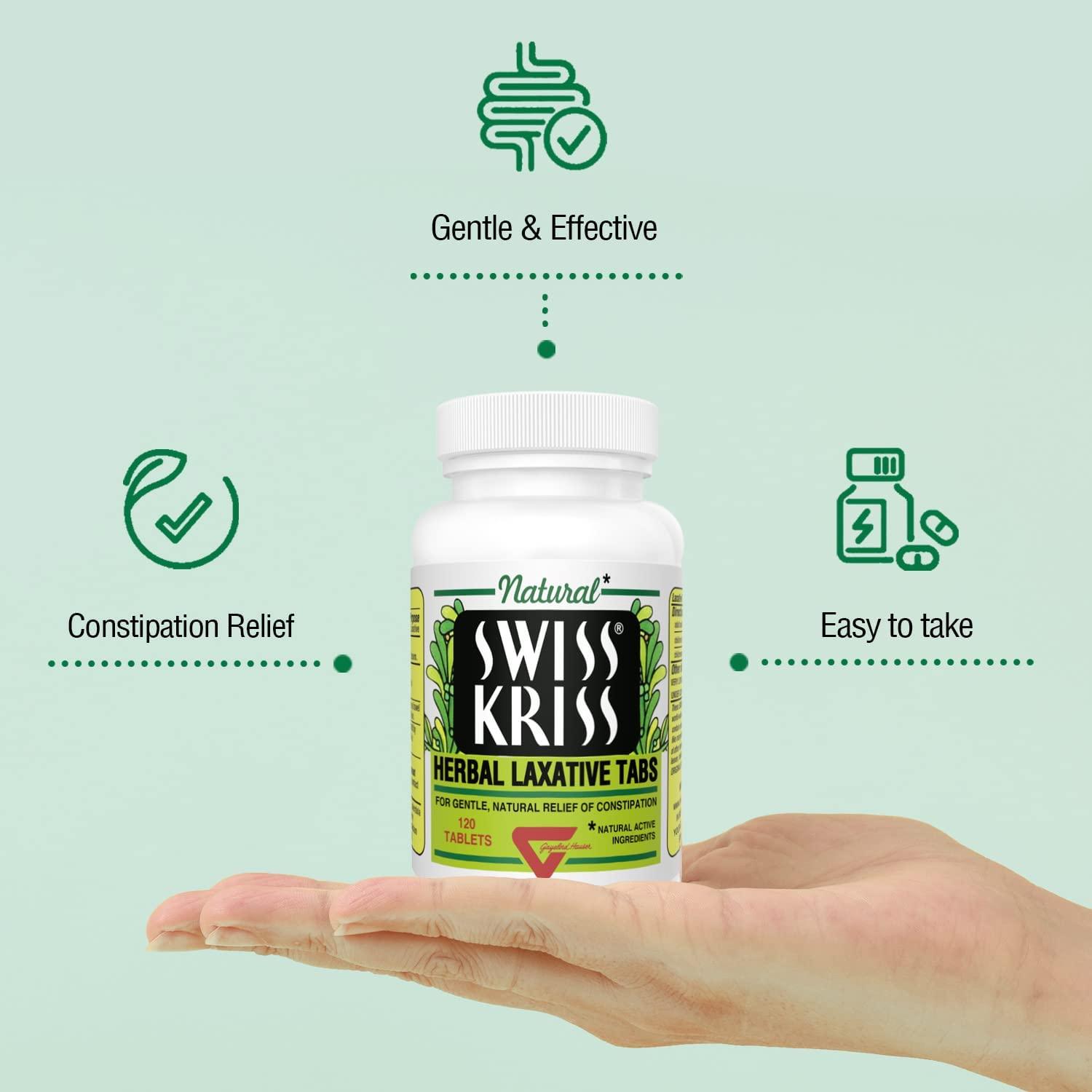 Swiss Kriss Herbal Laxative Tablets Gentle & Natural Constipation