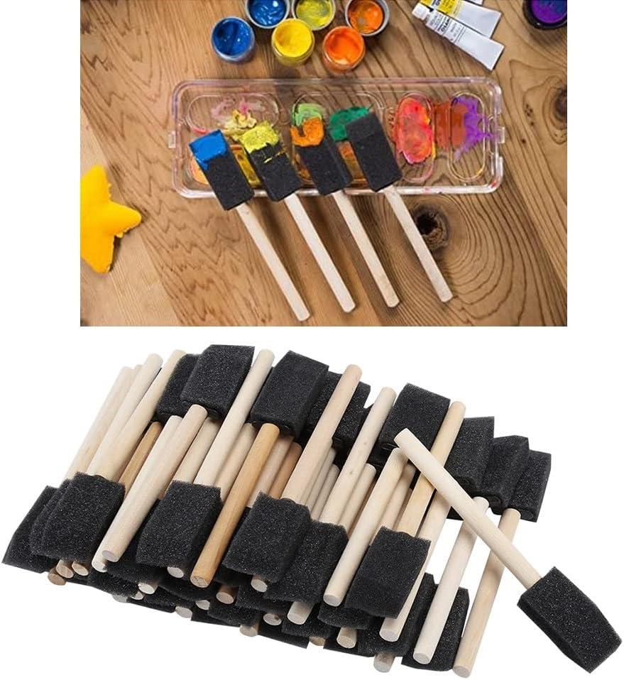InfantLY Bright 10Pcs/Set Foam Paint Brushe, 1 inch Sponge Paint Brushes  Paint Sponges Foam Brushes with Wood Handles for Acrylic Painting,  Staining, Varnishes & DIY Craft Projects Art Supplies, y03
