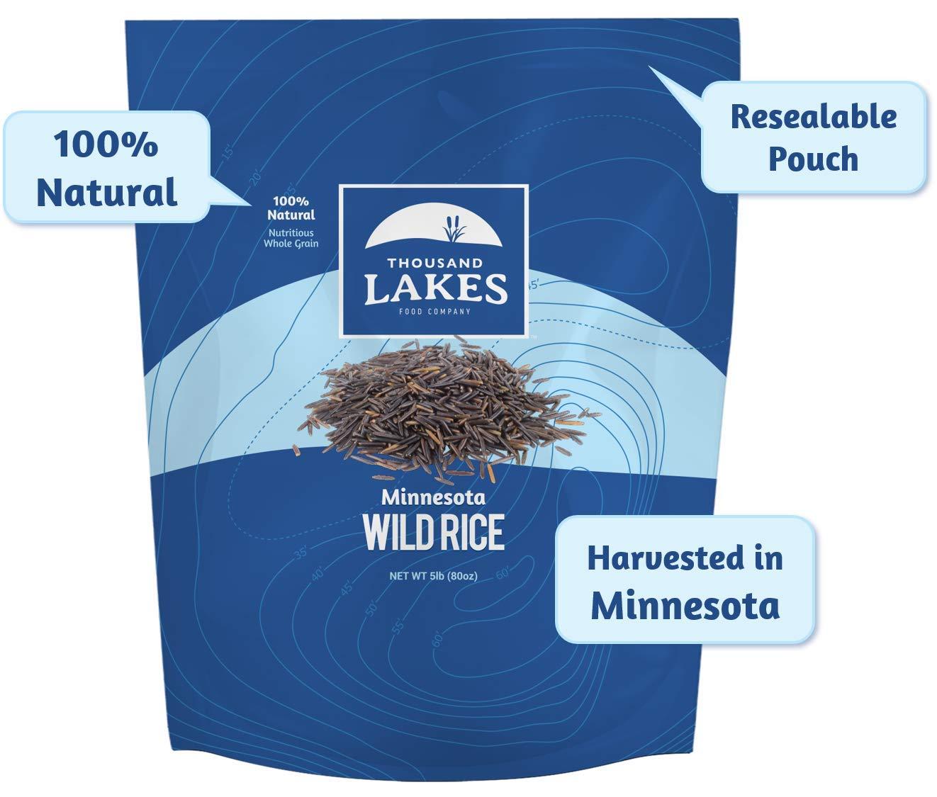 Thousand Lakes Minnesota Grown Wild Rice Bulk 5lb 100 Natural