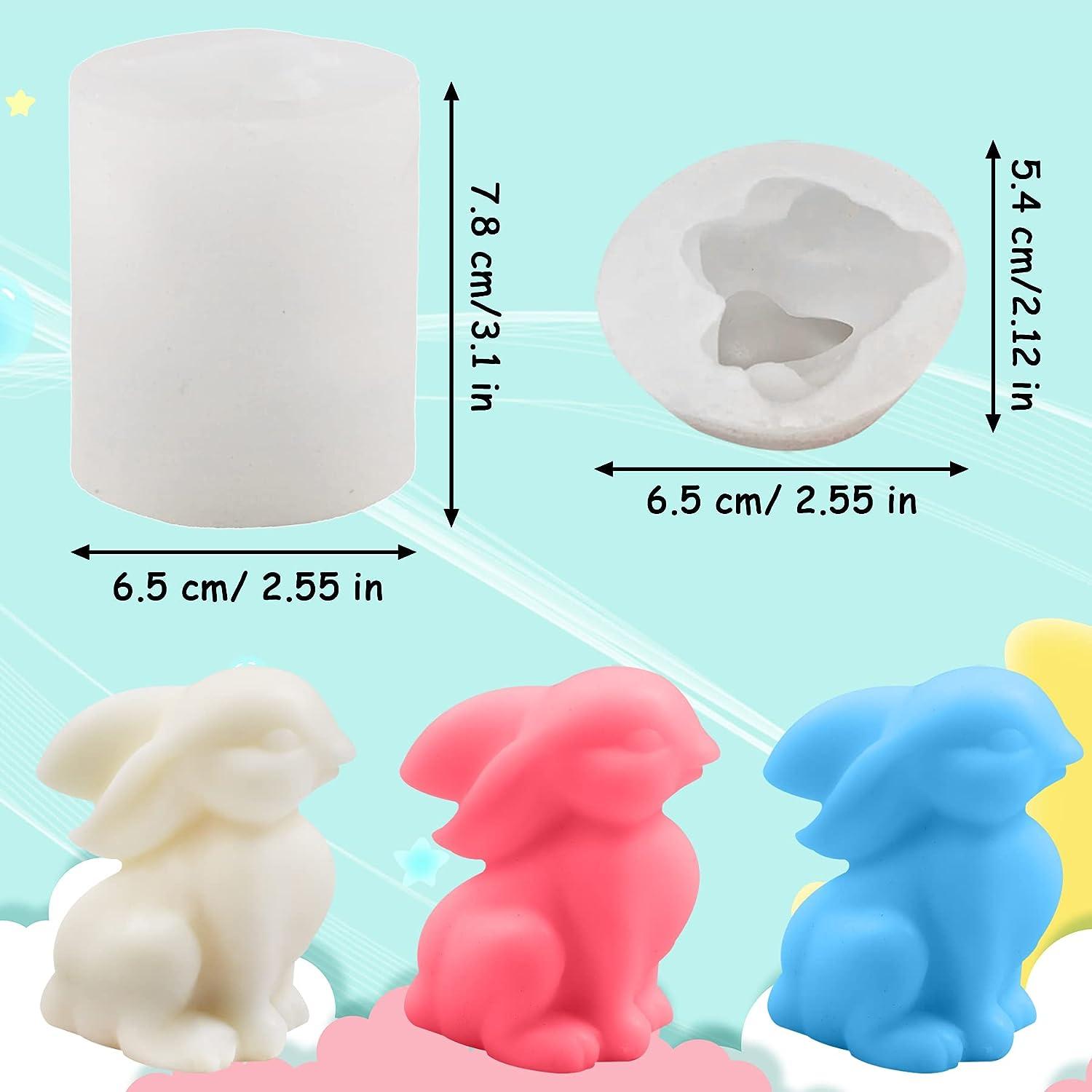Candle Making Molds, Silicone Candle Mould Long Ear Rabbit Shape Candles  Making Mold Wax Handicrafts Mould (C03‑1 Large Size)