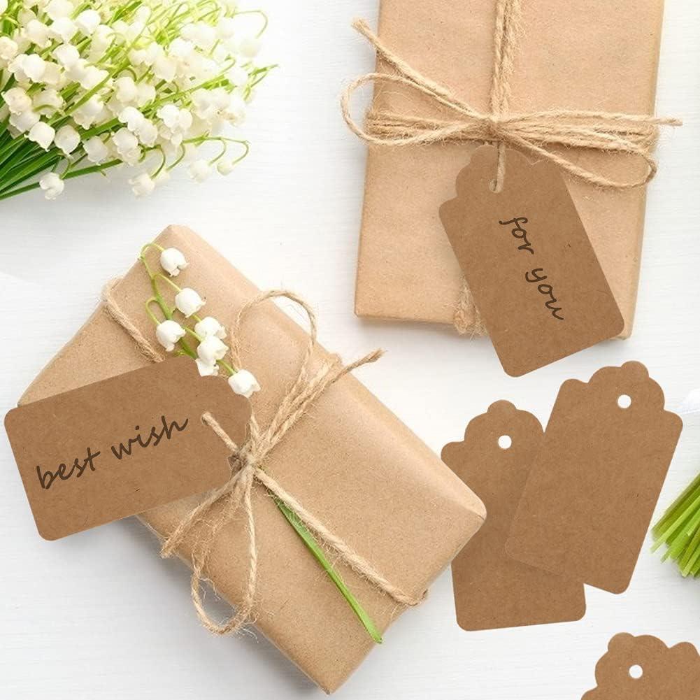 Kraft Paper Tags - 100 Pcs Heart Kraft Paper Gift Tags Craft Hang Tags with  Free 100 Root Natural Jute Twine 