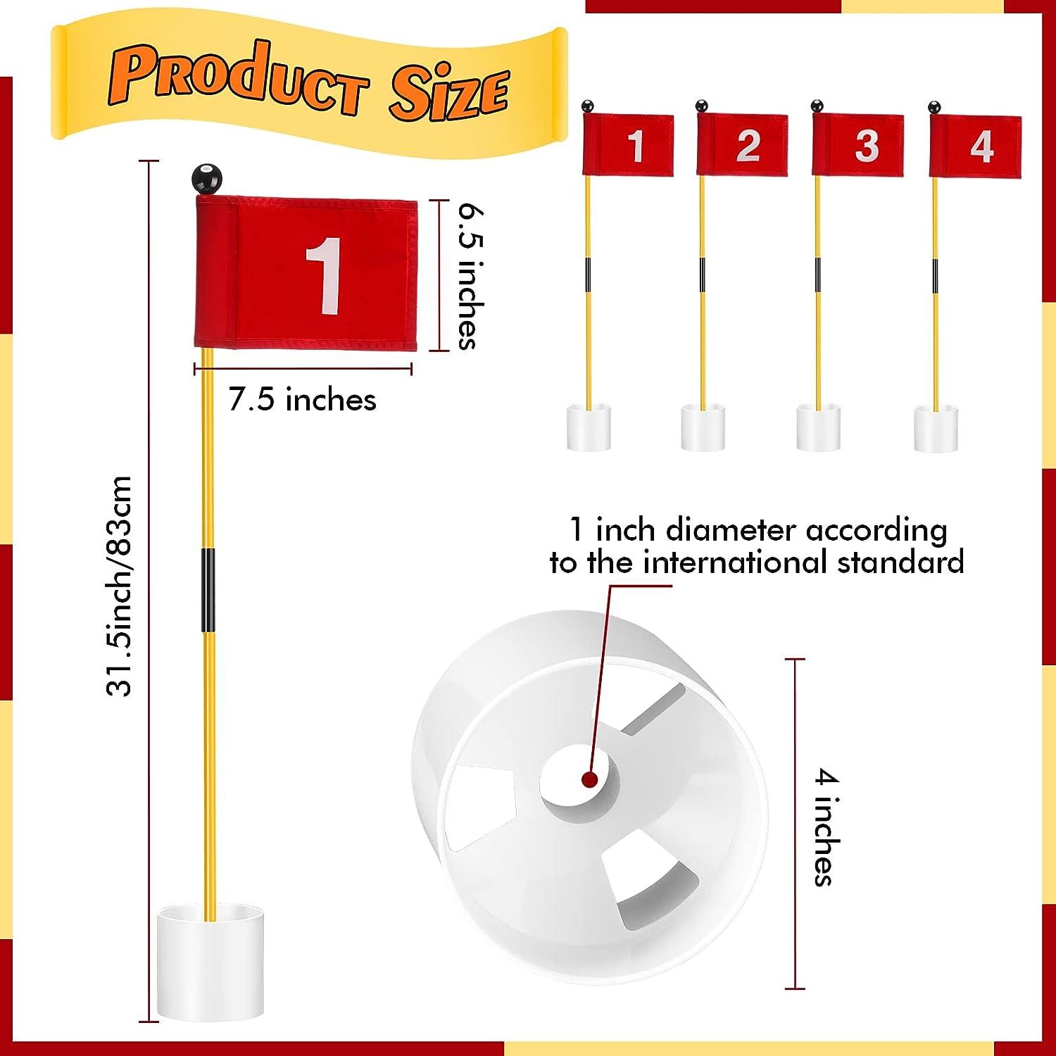 Golf Flagsticks Mini Putting Green Cups and Flags Kids Golf Numbered 1