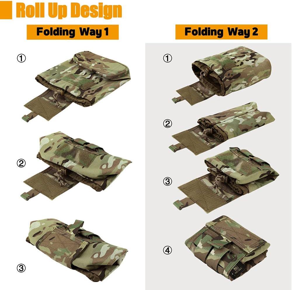 Pouch Tattico Molle Pieghevole | Borasca Per Caricatori E Attrezzatura | Rete Traspirante Per Outdoor E Caccia - Foto 13