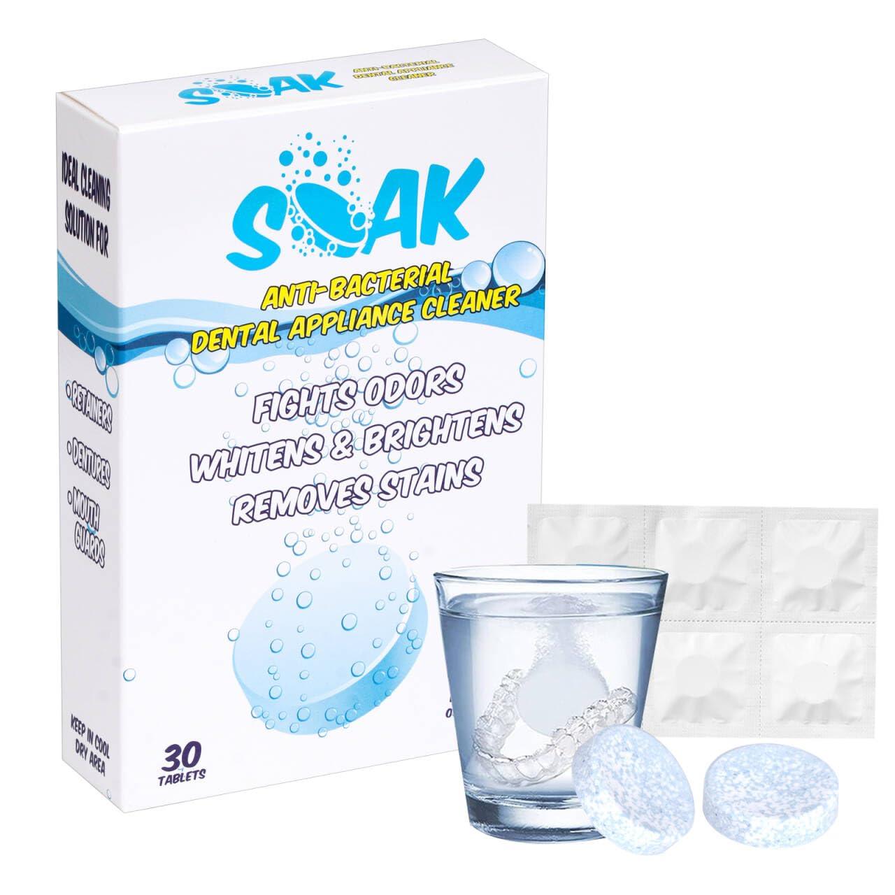 Retainer Cleaning Tablets | 30 Count Fresh Braces & Denture Cleaner ...