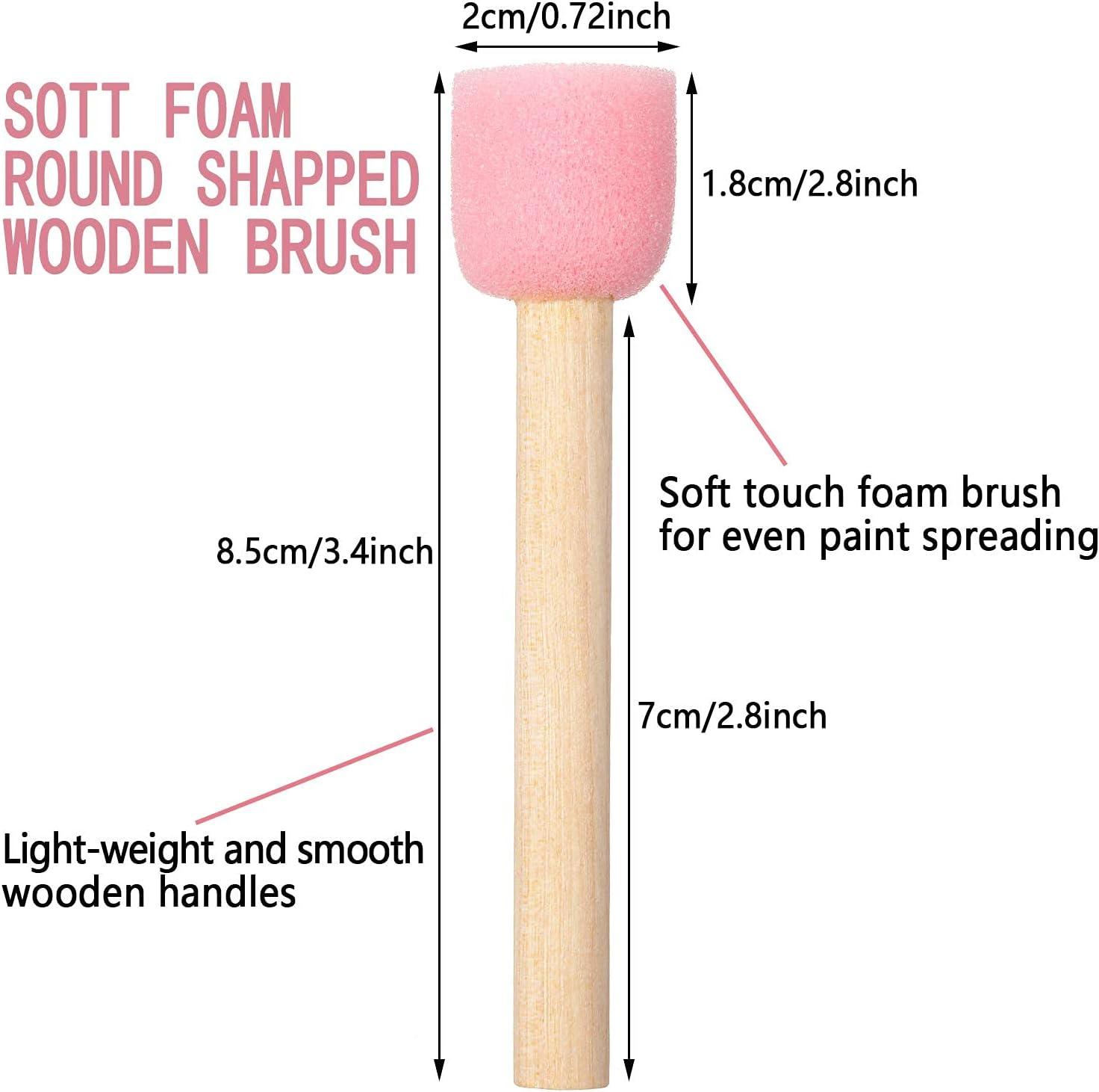  40 Pieces Round Sponge Foam Brush Set Paint Sponge